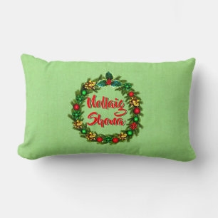 Irish Nollaig Shona Merry Christmas Lumbar Cushion