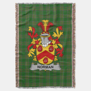 Irish Norman Coat of Arms Family Crest Ireland Throw Blanket