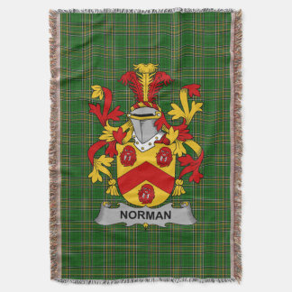 Irish Norman Coat of Arms Family Crest Ireland Throw Blanket