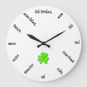 Irish Numbers wccn Large Clock