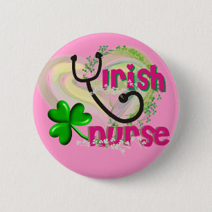 Irish Nurse Artsy Heart Gifts 6 Cm Round Badge