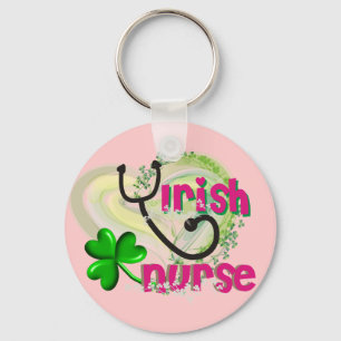 Irish Nurse Artsy Heart Gifts Key Ring
