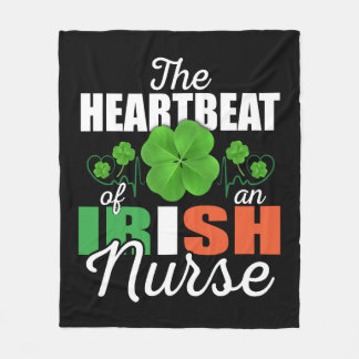 IRISH NURSE HEARTBEAT TEE FLEECE BLANKET