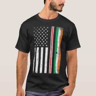 Irish Nurse St Patricks Day Irish American Flag T-Shirt