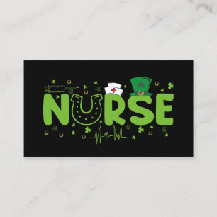 Irish Nurse Stethoscope Scrub Patricks Day Nurses Business Card