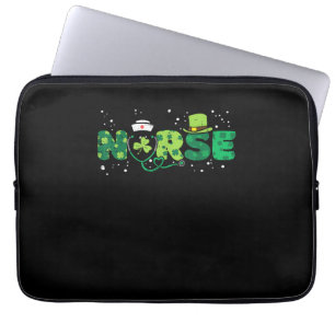 Irish Nurse Stethoscope Scrub St Patricks Day Nurs Laptop Sleeve