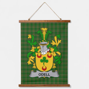 Irish Odell Coat of Arms Family Crest Hanging Tapestry