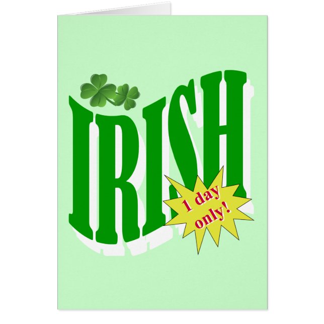 Irish one day only (Front)