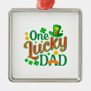 Irish One Lucky Dad Metal Tree Decoration