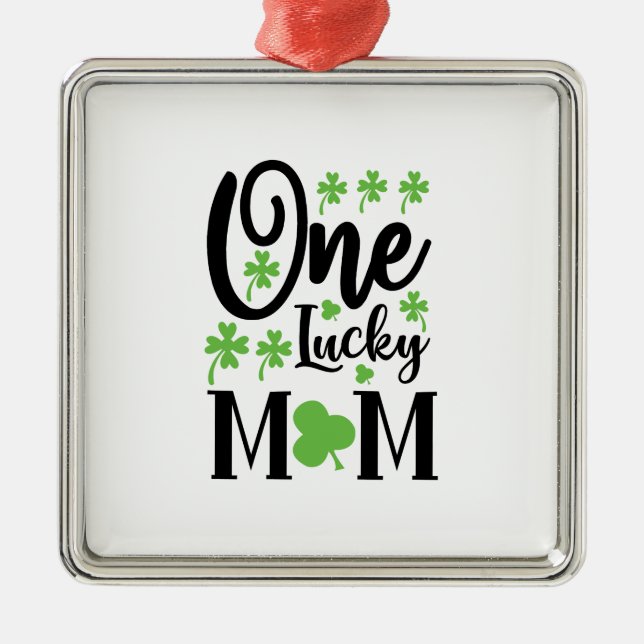 Irish One Lucky Mum Metal Tree Decoration (Front)