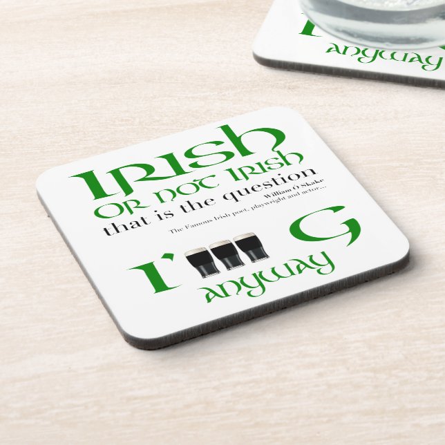 Irish or not Irish Original St Patrick's Day SqC Coaster (Left Side)