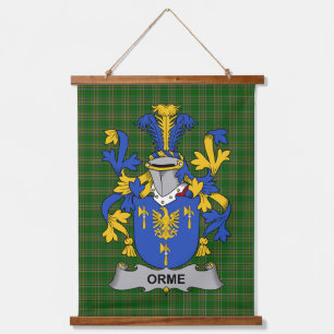 Irish Orme Coat of Arms Family Crest Hanging Tapestry