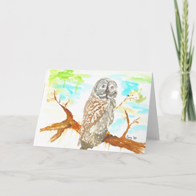 Irish Owl Thank You Card (Front)