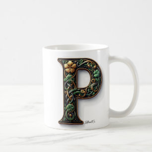 Irish P Monogram Coffee Mug