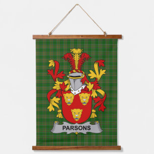 Irish Parsons Coat of Arms Family Crest Hanging Tapestry