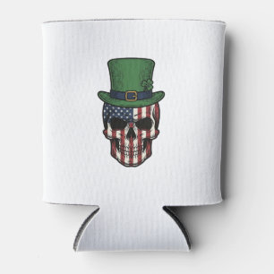 Irish Patriotic Skull Vintage Engraving Shirt Desi Can Cooler