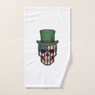 Irish Patriotic Skull Vintage Engraving Shirt Desi Hand Towel