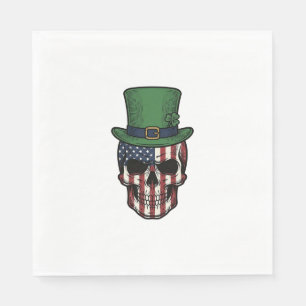 Irish Patriotic Skull Vintage Engraving Shirt Desi Napkin