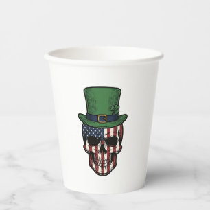 Irish Patriotic Skull Vintage Engraving Shirt Desi Paper Cups