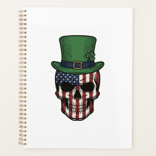 Irish Patriotic Skull Vintage Engraving Shirt Desi Planner
