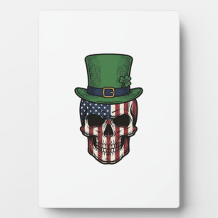Irish Patriotic Skull Vintage Engraving Shirt Desi Plaque