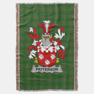 Irish Patterson Coat of Arms Family Crest Ireland Throw Blanket