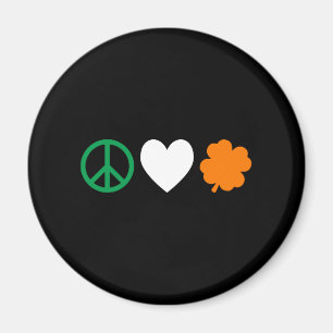 Irish Peace Love & Shamrocks Magnet
