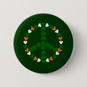 Irish peace sign 6 cm round badge