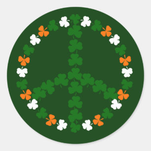 Irish peace sign classic round sticker