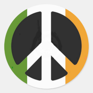 Irish Peace Sign Classic Round Sticker