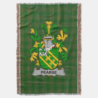  Irish Pearse Coat of Arms Family Crest Ireland Throw Blanket