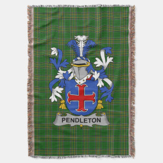  Irish Pendleton Coat of Arms Family Crest Ireland Throw Blanket