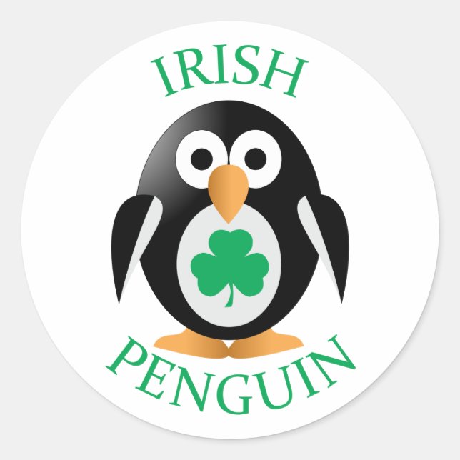 Irish penguin classic round sticker (Front)