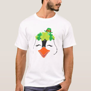 Irish Penguin Face Shamrock St Patricks Day Pengui T-Shirt