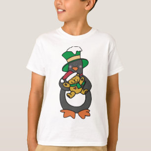 Irish Penguin Holding Christmas Teddy Bear T-Shirt