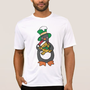 Irish Penguin Holding Christmas Teddy Bear T-Shirt