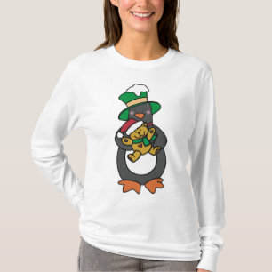 Irish Penguin Holding Christmas Teddy Bear T-Shirt