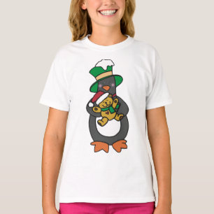 Irish Penguin Holding Christmas Teddy Bear T-Shirt
