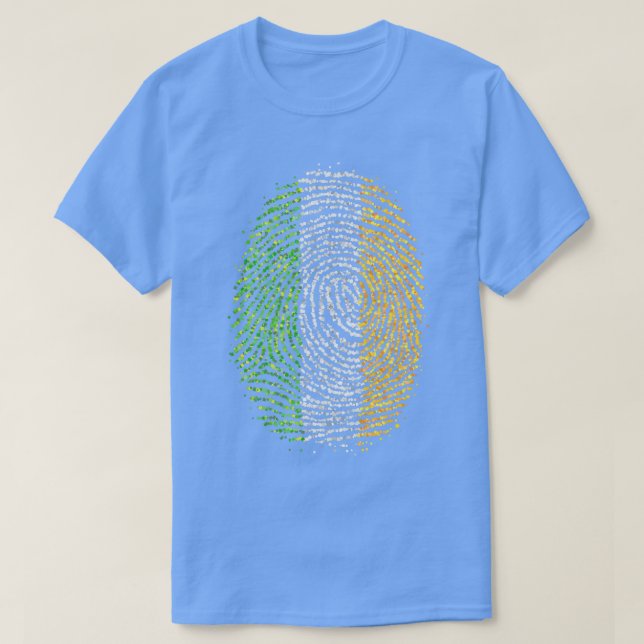 Irish People Ireland Irish Fingerprint Flag T-Shirt (Design Front)