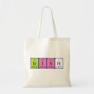 Irish periodic table patriotic tote bag