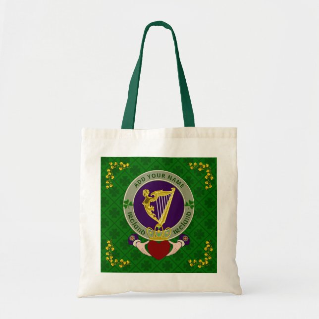  Irish Personalised Claddagh    Tote Bag (Front)