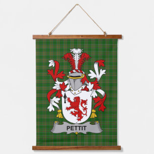 Irish Pettit Coat of Arms Family Crest Hanging Tapestry