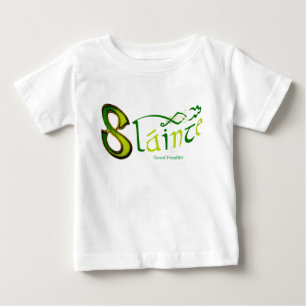 Irish Phrase image for Toddler Ruffle Tee, White Baby T-Shirt