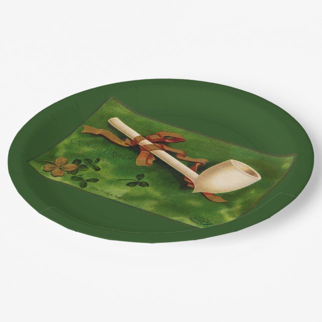 Irish Pipe St. Patrick's Day Paper Plate (Angled)