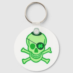 Irish Pirate Skull Keychain