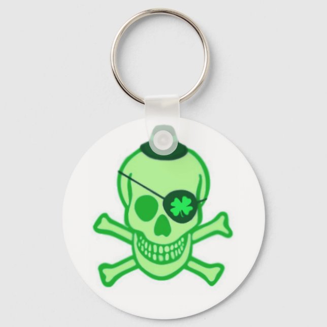 Irish Pirate Skull  Keychain (Front)