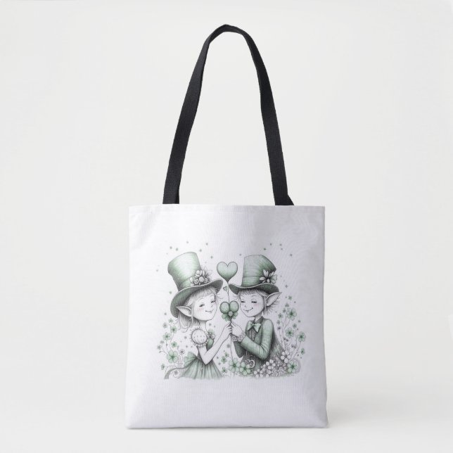 Irish Pixie Magic St, Patty's Day tee shirt Tote Bag (Front)