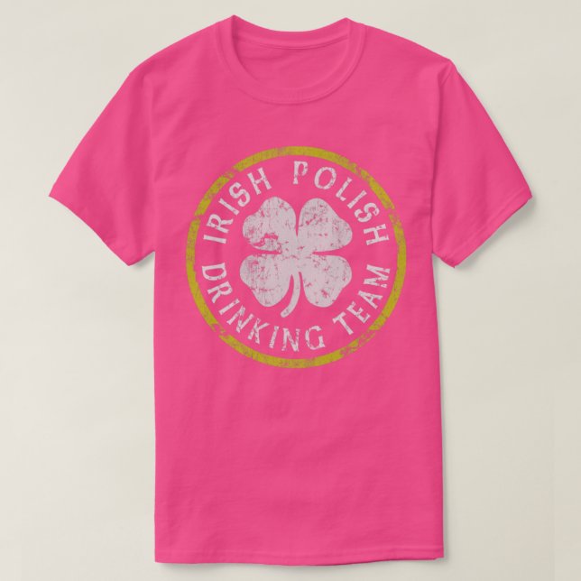 Irish Polish Drinking Team St Patricks Day T-Shirt (Design Front)