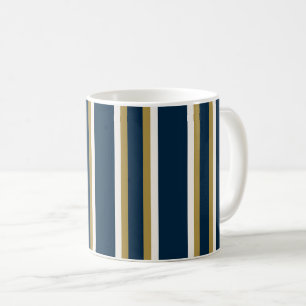 Irish Polo stripes Blue and Gold Coffee Mug
