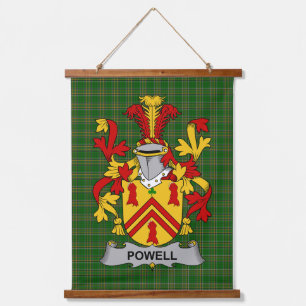 Irish Powell Coat of Arms Family Crest Hanging Tapestry